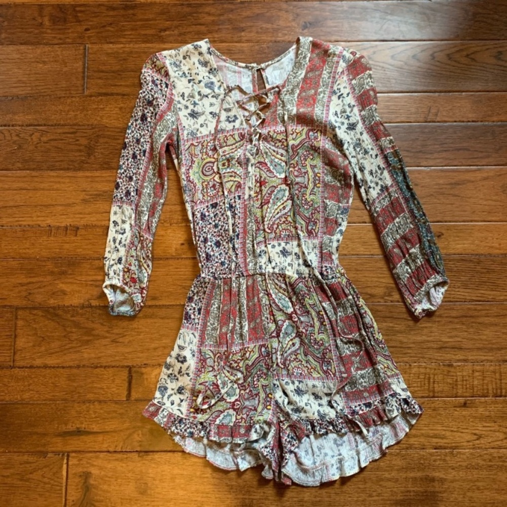 American Eagle Lace-Up Romper Size XXS
